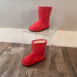 UGG Genuine Suede hot PINK Boot Toddler Girl Size 6 KOOLABURRA FAUX FUR